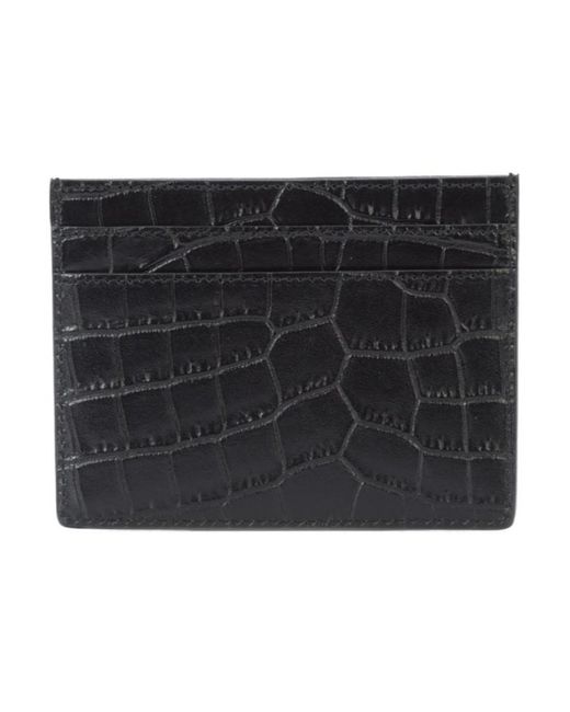 Saint Laurent Black Paris Credit Card Case for men