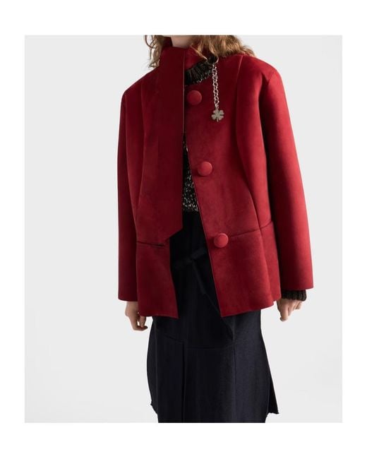 Prada Red Bonded Suede Jacket