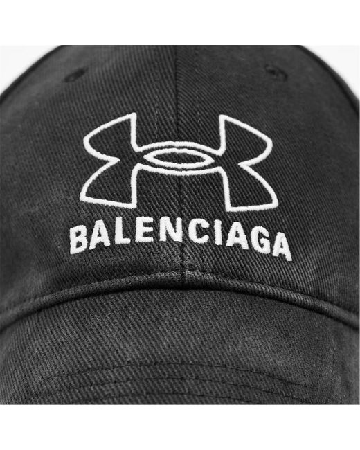 Balenciaga Black Logo Baseball Hat for men