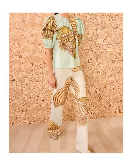 Ulla Johnson Metallic Ravena Puff Sleeve Top