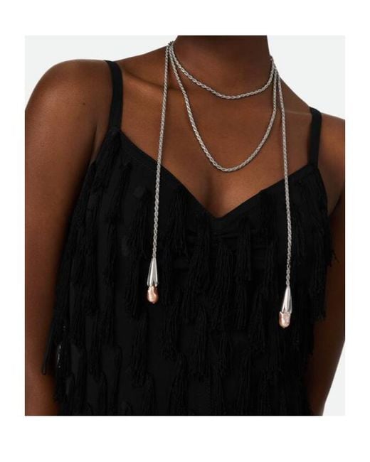 Bottega Veneta White Pearl Scarf Necklace