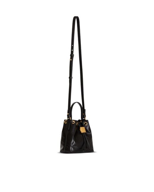 Balmain Black Pulse Logo Bucket Bag