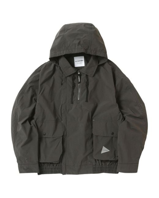 And Wander Gray Layered Cargo Jacket for men