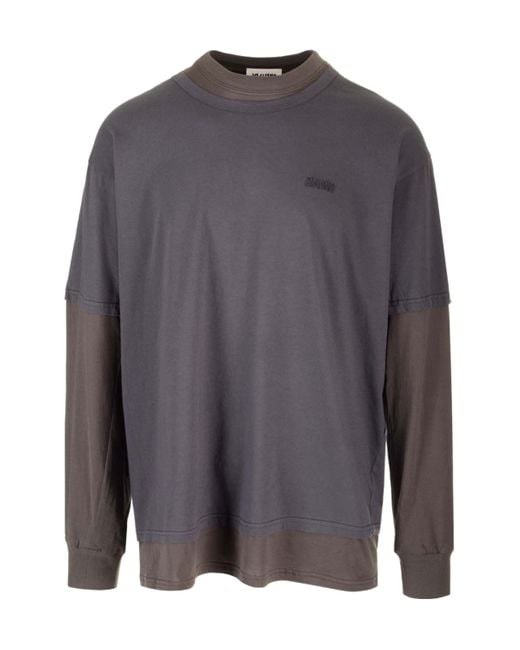 Magliano Gray Trauma Crewneck Long Sleeved T-Shirt for men