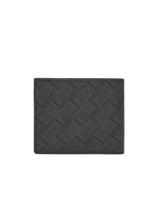 Ferragamo Gray Ferragamo Monogram Bi-Fold Wallet for men