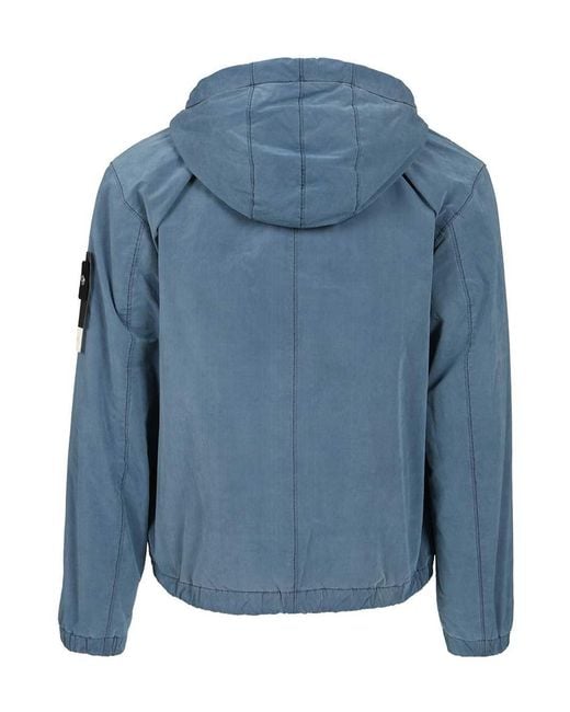 Stone Island Blue Garment Dyed Jacket Jackets for men