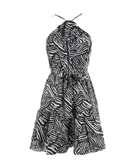 MICHAEL Michael Kors Gray Zebra-Print Belted Mini Dress