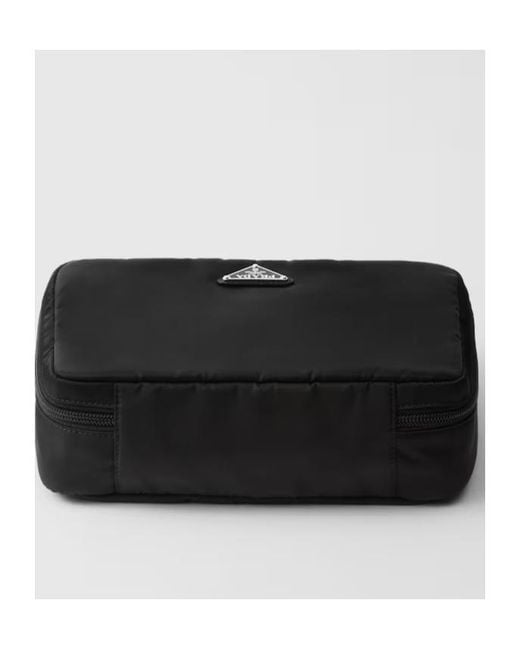 Prada Black Medium Re-Nylon Zipper Pouch for men