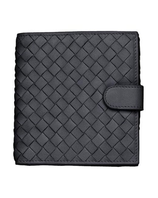 Bottega Veneta Black Weave Detail Short Purse for men