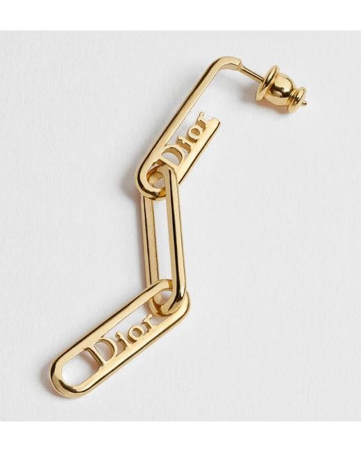 Dior Metallic Link Earrings