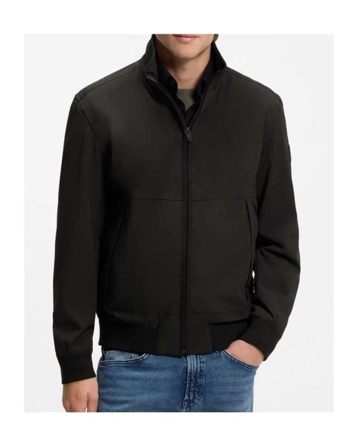 Boss Black Water-Repellent Softshell Jacket With Detachable Sleeves for men