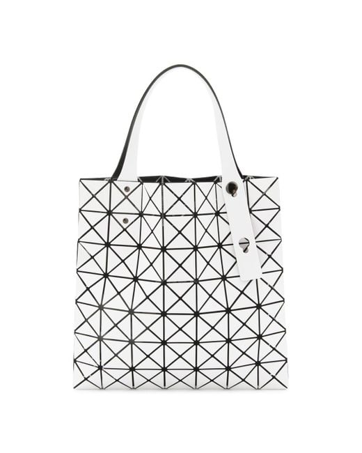 Issey Miyake White Prism Geometric-Pattern Tote Bag