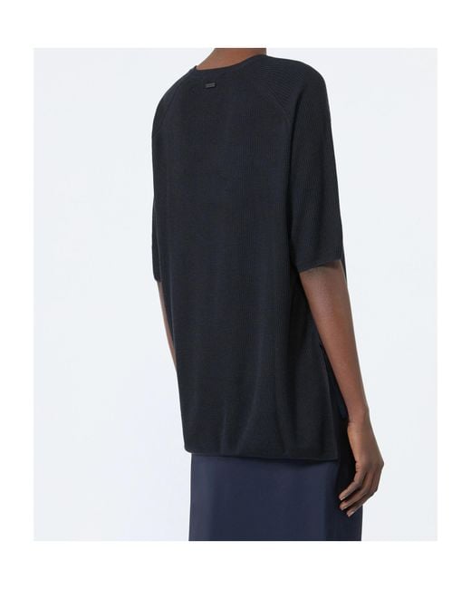 Max Mara Blue Loose Cashmere And Silk Jumper