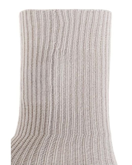 Lisa Yang Gray Zera Ribbed Knitted Socks