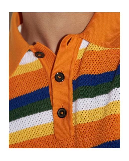 DSquared² Orange Horizontal-Stripe Polo Shirt for men
