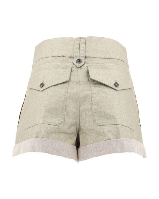 Saint Laurent Natural Belted Cargo Shorts