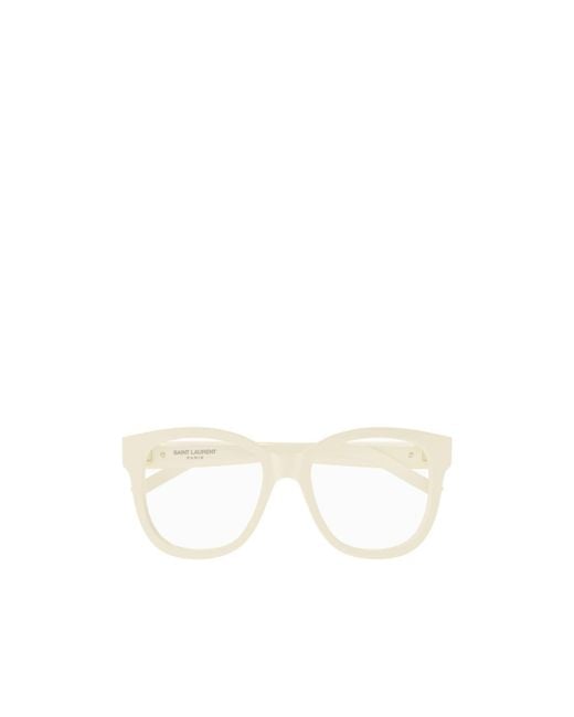 Saint Laurent White Eyewear Sl M97 Square Glasses