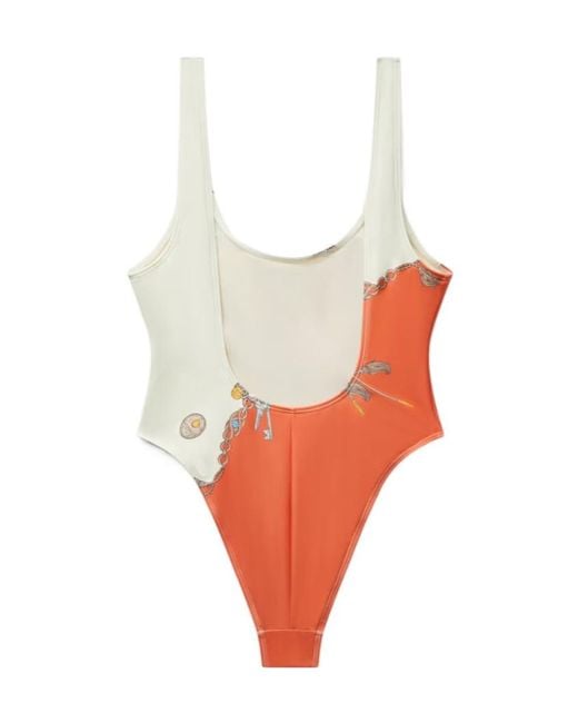 Versace White Printed One-Piece Swimsuit