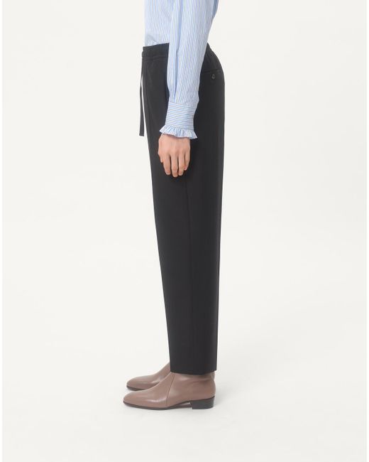 Valentino Gray Pleat Detailed Drawstring Pants for men