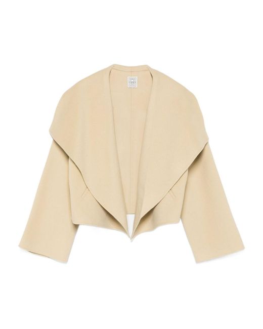 Totême  Natural Totême Exposed-Seam Signature Double Jacket