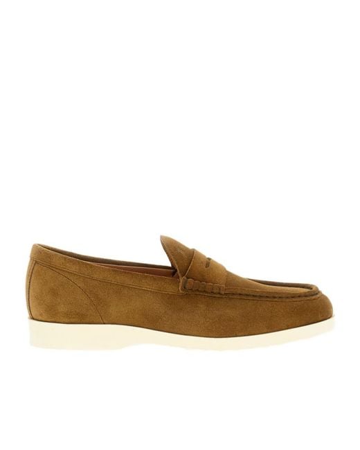 Tod's Brown Topstitching Penny Loafers for men