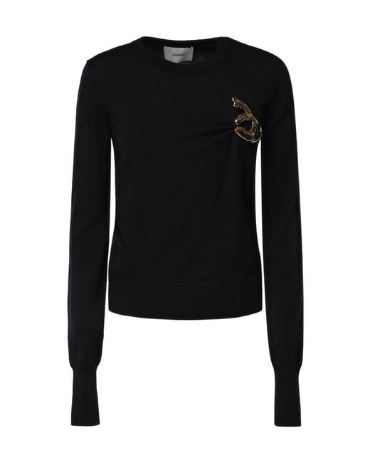 Coperni Black Embellished Knitted Jumper