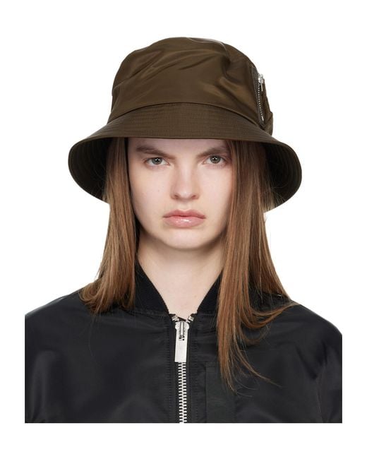 Sacai Black Single Brim Pocket Fisherman Hat