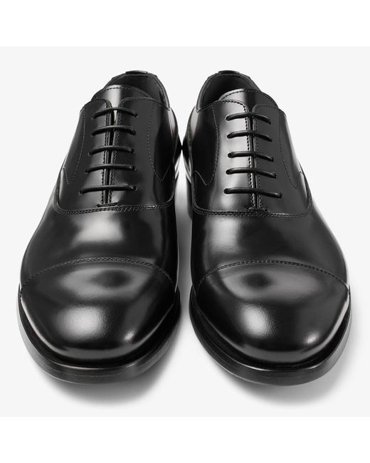 Jimmy Choo Black Vine Cap-Toe Derby Shoes for men