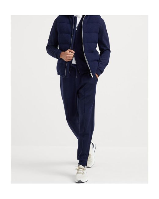Brunello Cucinelli Blue Straight-Leg Track Pants for men