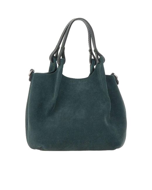 Gianni Chiarini Green Dua Suede Tote Bag