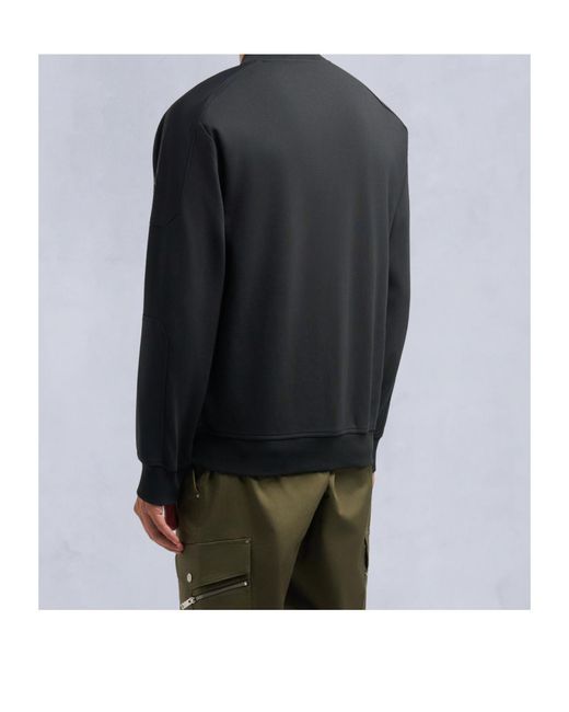 Moose Knuckles Black Logo-Patch Jacket for men