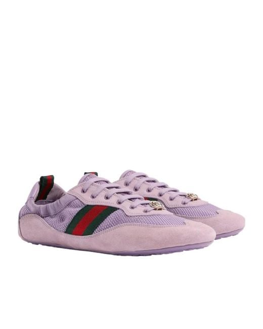 Gucci Purple Shift Lace-Up Sneakers