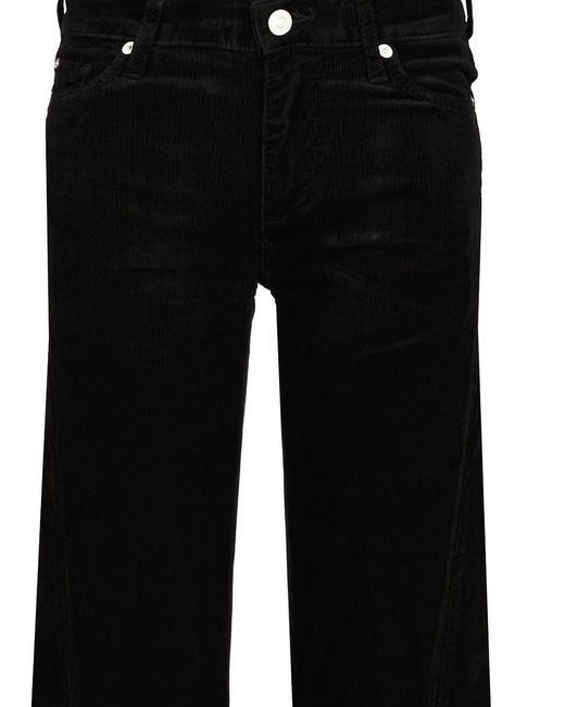 7 For All Mankind Black Wide-Leg Zip Jeans