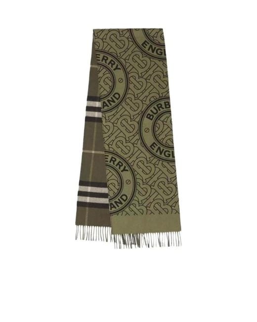 Burberry Green Reversible Check-Monogram Scarf for men