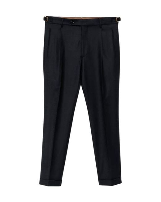 Berwich Black Pleated Trousers for men