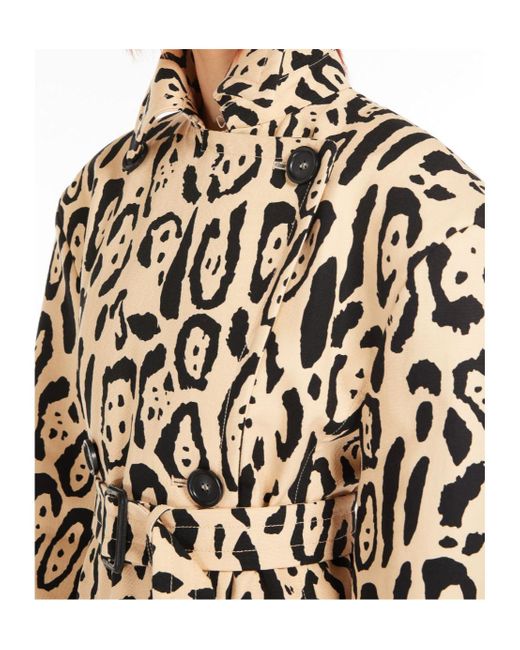 Sportmax White Grembo All-Over Patterned Trench Coat