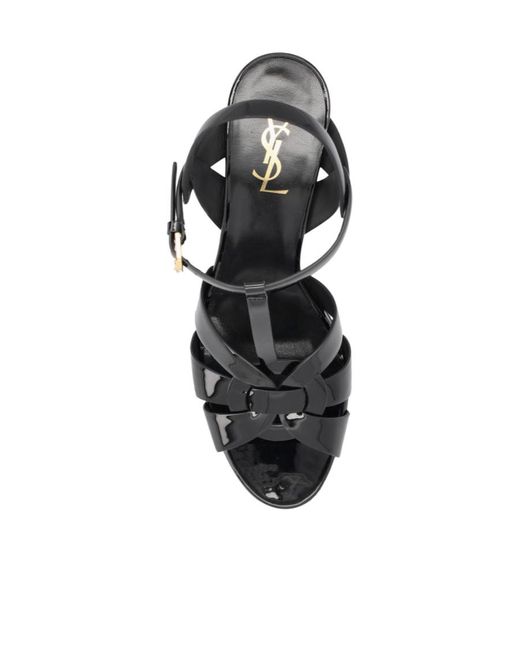 Saint Laurent Black Tribute Open Toe Sandals