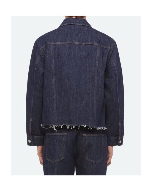 Helmut Lang Blue Cropped Trucker Jacket for men