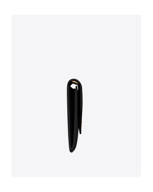 Saint Laurent Black Cassandre Quilted Flap Pouch