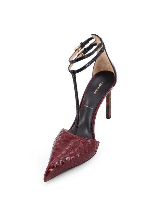 Tom Ford Pink 90Mm Python-Effect Pumps