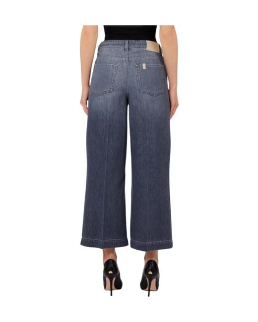 Liu Jo Blue Cropped Logo Patch Jeans