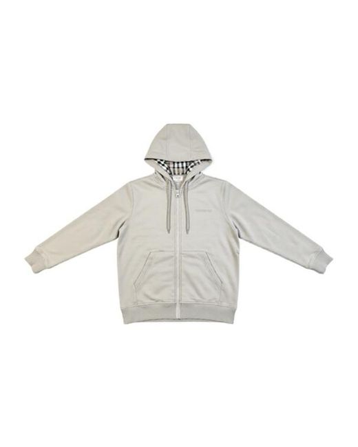 Burberry White Zip-Up Hoodie for men