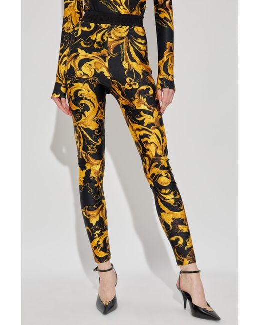 Versace Jeans Yellow Couture Barocco-Printed Stretched Leggings