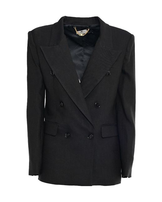 Elisabetta Franchi White Double-Breasted Gabardine Jacket