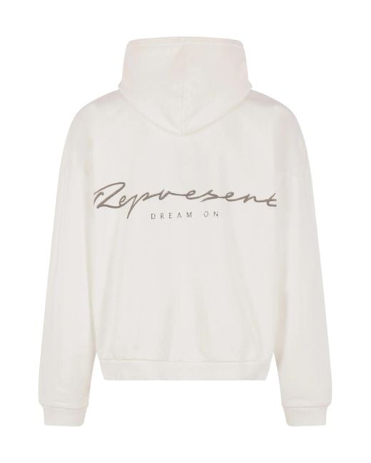 Represent White Western Dobermans Graphic Hoodie for men