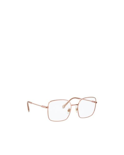 Miu Miu White Eyewear Square Frame Glasses