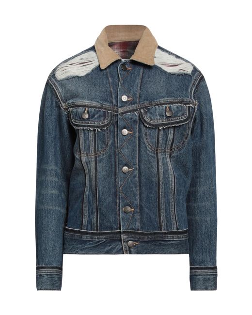 Maison Margiela Blue Spliced Color Denim Jacket