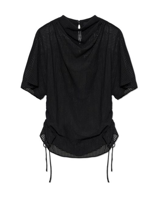 AllSaints Black Short-Sleeved High-Neck Top