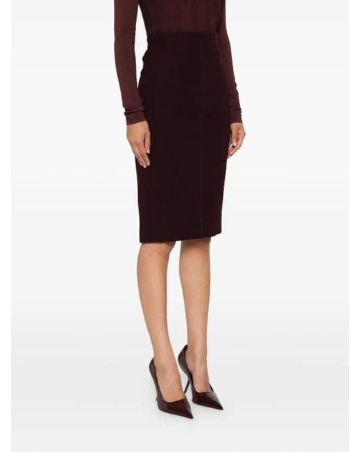 Mugler Black Buckle-Detailed Pencil Skirt