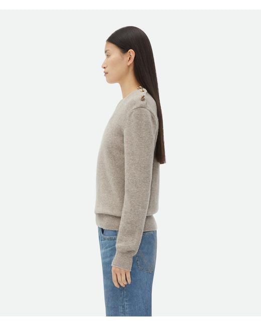 Bottega Veneta Blue Cashmere Sweater With Knot Buttons